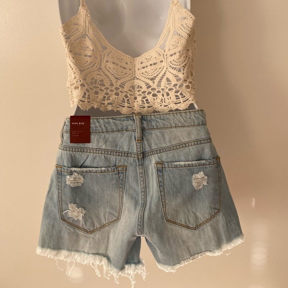 NEW! Summer Dreams Distressed High Waist Shorts - Picture 4 of 5